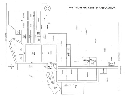 Baltimore Pike Cemetery map