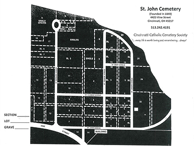 St. John Catholic Cemetery map